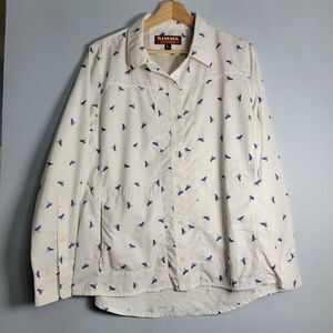 Simms Fly Fishing Lure Shirt Womens L Long Sleeve Vented Coastal Gorpcore UPF